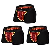 ZAYZ Physiologische Boxershorts für Herren, Vergrößerung Unterwäsche, Magnetfeldtherapie Gesundheitswesen Ganztägiger Komfort Keine Ride-Up-Shorts, 3/5 Packung (Color : Black 3pcs, Size : 5XL)