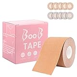 VASIN Klebe BH, Busen Tape, Unsichtbare Klebe BH Brustliftband Elastische Breast Lift Tape wasserdicht Kinesiologie Tape Atmungsaktives Brust Tape mit 5 Paare Nipple Cover Set für Rück