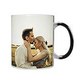 Personalisierte Magic Tasse, Magic Cup Farbwechsel Tasse, Personalisierte Mug mit Foto Text, für Geburtstag Muttertag Jubiläum Weihnachten Geschenk, Runde Form, 3 F