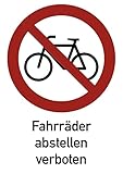 Fahrräder abstellen verboten, Kombischild, Alu, 210x297