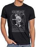style3 Vitruvianischer Angus Herren T-Shirt Young Hard Rock da Vinci, Größe:L, Farbe:Schw