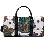 Vintage Tribal Eulen Muster Sport Gym Bag Reise Yoga Camping Große Schulter Duffle Bag Leichte Canvas Tote Bag Holdall für Damen und H