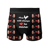 MissChic Personalisiert Herren Boxershorts, Unterhose mit Bilder,Lustiges Foto Geschenk für Mann/ Freund/ Freund/ E