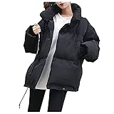 NHNKB Winterjacke Damen Jacke Daunenjacke Oversize Puffy Steppjacke Leichte Puffer Jacke Gepolsterte Baumwolljacke Flauschige Jacke Flauschige Jack