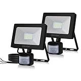 MEIKEE 30W LED Strahler mit Bewegungsmelder 3000LM Superhell LED Fluter mit Sensor IP66 Wasserdicht Außenstrahler Flutlichtstrahler Scheinwerfer für Garten Garage Sportplatz, 2 Pack