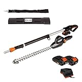 DELTAFOX 18V Akku-Teleskop-Heckenschere DG-CHT 1845 T SET - inkl. 2 Akkus 18V 2 Ah, 1h Ladegerät, 45cm Messerlänge, verstellbarer Schneidkopf, Metallgetriebe, bis 2,71