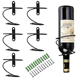 BSTKEY Weinflaschenhalter zur Wandmontage, Eisen, für Rotwein, Getränke, Likörflaschen, Metallhalterung zum Aufhängen, 6 Stück Sp
