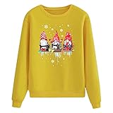 Weihnachtspulli Lustig Damen Teenager MäDchen Weihnachtspulli Strickpullover Festival Casual Sweater Sweatshirtswinter Lange äRmel Weihnachtspullover Streetwear Bluse Top