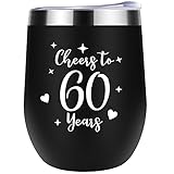 60. Geburtstag Geschenke für Frauen Männer 60. Geburtstag Dekoration für Frauen Männer 60. Geburtstag Geschenkideen lustige Geschenkidee für sie Frau Ehemann Mutter 60. Jahrestag 340 ml Weing