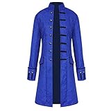 uy Herren Jacke Frack Steampunk Gothic Gehrock Uniform Cosplay Kostüm Smoking Mantel Retro Viktorianischen Langer Plus Size Windbreaker Halloween Weihnachten Uniform Kostü