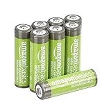 Amazon Basics AA-Batterien mit hoher Kapazität, wiederaufladbar, vorgeladen, 8 Stück (Aussehen kann variieren)