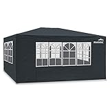 MaxxGarden Faltpavillon 3x4m Anthrazit - 12m² Pavillon mit 4 aufrollbaren Seitenwänden - wasserabweisend - UV-Schutz 50 + - Farbausw