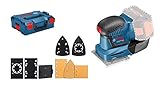 Bosch Professional 18V System Akku Schwingschleifer GSS 18V-10 (Schwingkreis-Ø: 1,6 mm, 3 Grundplatten mit unterschiedlichen Formaten, ohne Akkus und Ladegerät, in L-BOXX)