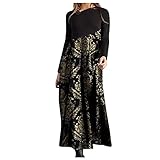 Hirolan Kleid Damen Damen Langarm Ballon Baumwollkleid Shirtkleid Mit Ethno Druck Bekleidung Kleid Damen Elegant Kleider Damen Festlichdamen Elegant Sexy Casual Slim Sling