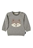 Sterntaler Baby-Jungen GOTS Strick Fuchs Pullover, Silber Mel, 92