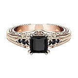 Schwarzer Stein Ring MäNner Sterling Silber Offene GrößE Vintage Hochzeit Frauen Herren Ringe Zirkonia Verlobungsringe MäNner Herren Quadrat Stein Hochzeit Ring Geschnitzt Schw