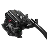 Neewer Metall Hochleistungs Videokamera Stativ Fluid Zieh Schwenkkopf mit 1/4' 3/8' Schraub-Schiebeplatte und Griff für DSLR-Kameras Video-Camcorder Filmen, Traglast bis zu 8kg