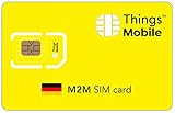 DATEN-SIM-Karte M2M DEUTSCHLAND - Things Mobile - mit weltweiter Netzabdeckung und Mehrfachanbieternetz GSM/2G/3G/4G. Ohne Fixkosten und ohne Verfallsdatum. 10 € Guthaben ink