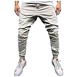 NSYWBZB Cargo Hose Herren Freizeithosen Cargohosen mit Taschen Jogginghose Tapered Hosen Slim Fit Trekkinghose Wanderhose Baumwollhose Leicht Camping W