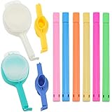 10 Stück Beutelverschlussclips 3 Arten Verschlussclips für Beutel Inklusive 6 Langer Clips 4 Klammern mit großen und klein Öffnungen für Lebensmittel und Snacks Lagerung aus PP und ABS B