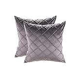 Kissenbezüge Set, 2PCS Samt ohne Kern Reißverschluss Kissenbezug Einfache Kissenbezug Luxus Minimalistische nordische Kissenbezug Kissen Plaid Kissen Haushaltswaren für Sofa Home Office, G