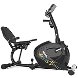 ONETWOFIT Magnetisches Liegeergometer, Liegefahrrad mit 8 Widerstandsstufen, Handpulssensoren, Indoor Cycling Fitness für Erwachsene und Senioren OT0328