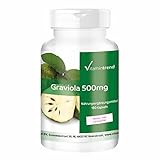 Graviola 500mg - 180 vegane Kapseln - aus Graviola-Frucht (Stachelannone, Soursop) - Hochdosiert - ! FÜR 6 MONATE !