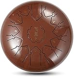Tongue Drum, Stahlzunge-Trommel, 13 Anmerkungen 12 Zoll, Fo Guangjin, Finger-Sets, mit musikalischer Mallet und Reisetasche für persönliche Meditation, persönliche Meditation, Yoga, Zen, Musiktherap