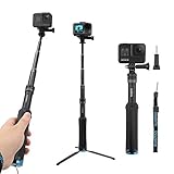 AFAITH wasserdichte Selfie Stick Stativ Verlängerung Aluminiumlegierung Handgriff Teleskop Handheld Selfie-Stangen für GoPro Hero 8 Hero7 Black Hero 6/5 Hero 9 10 Black