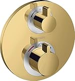 hansgrohe Unterputz Thermostat Ecostat S, für 2 Funktionen, Polished Gold Optik