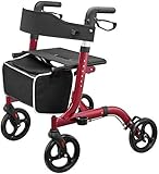 Rollator für Senioren, Rollator für Senioren, leichte Gehhilfe mit Sitz und Rädern, für ältere Menschen geeignet, Aluminiumlegierung, Mobi-R