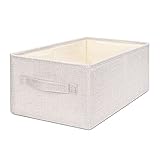 KINGSUSLAY Faltbarer Aufbewahrungskorb aus Stoff, Aufbewahrungskörbe und Körbe für die Organisation, perfekt für Kleidung, Kinderzimmer, Spielzeug, Schrankkörbe (Beige, 40,6 x 25,4 x 16,5 cm)