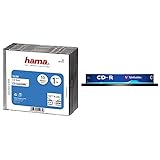 Hama CD-Leerhülle Slimline, Transparent-Schwarz, 10er-Pack & Verbatim CD-R Extra Protection 700 MB I 10er Pack Spindel I Oberfläche weiß I CD Rohlinge I 52-fache Brenngeschwindigk