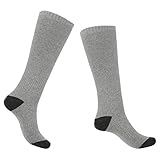 DERCLIVE 1 Paar Smart Heizstrümpfe Winter Ski Halten Warm Unisex Elektrische Heat Socks Thickenblack