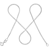 modabilé Panzerkette Damen Halskette aus 925er Sterling Silber (80cm I 1,3mm breit) Silberkette 925 ohne Anhänger I Zarte Silberne Kette für Frauen I Ketten Lang mit Geschenk-Etui I Made in Europ