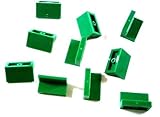 LEGO 10 Stück Winkelfliese 1x2x1 Noppen in Grü