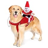 Chnaivy Hundekostüm Weihnachten,Weihnachten Hundekleidung Weihnachten Hundemantel Hung Winter Jacken Manteljustierbare Weihnachtsmann-Hundekostüm Outfit auf Hund H