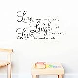 Rjjrr Lebe Jeden Moment Lache Jeden Tag Liebe Jenseits Des Wortes Inspirierende Zitate Wandkunst Aufkleber Schlafzimmer Dekoration Diy Pvc Abziehbilder S