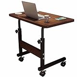 WHOJA Klappbarer Schreibtisch Laptop-Tisch Höhenverstellbar 60 x 40 cm Stehpult Mobil tragbar Lese-Beistelltisch aus Holz Bürotisch(Color:Schwarz)