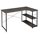 WOLTU TSB06srs Schreibtisch Computertisch Büromöbel PC Tisch Bürotisch Arbeitstisch aus Holz und Stahl, mit Ablage, ca 120x74x71,5 cm Schwarz+Rostfarb