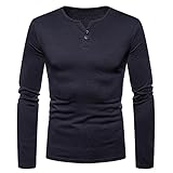 T-Shirt Herren V Ausschnitt/Rundhals Spleißen/Einfarbig Langarm Shirt Herren Plus Samt Warm Pullover Herren Frühling Herbst Einfachheit Lässig Basic Shirt H