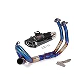 Motorrad Auspuffrohr Motorrad Auspuff Vorschalldämpfer Full System Slip On Für Yamaha Für FZ- 07 Für MT- 07 Für FZ07 Für MT07 2014 2015 2016 2017 XSR700 2014- 2017 2018 2019 Auspuff Rohr ( Color : E )