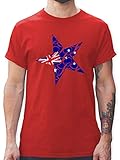 Länder Fahnen und Flaggen - Australien Stern - XL - Rot - t Shirt australien - L190 - Tshirt Herren und Männer T-S