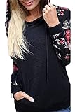 Niwicee Kapuzenpullover Damen Kapuzen-Sweatshirt Damen Oversize Pullover & Strickjacken für Damen Lässiger Print Pullover Einfache Basic Tops Casual Fitness Training Outw