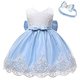 KMKM Mädchen Bowknot Spitze Prinzessin Rock Sommer Pailletten Kleider für Baby Kleinkinder Kinder 0-5 J