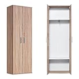 mokebo® Garderobenschrank 'Der Lange' moderner Mehrzweckschrank, Schrank & Kleiner Kleiderschrank, Made in Germany | 60x180x34 (B/H/T in cm) | Sonoma Eiche, B