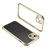 Metall Aluminium Rahmen Bumper für iPhone 13 Pro Max 13 Mini, Schlanke Hartschale, Metall Handyhülle Schhutzhülle, Hülle mit innen TPU Gepolstert, Hülle für iPhone 13 Mini (Gold, 5.4' iPhone 13 Mini)