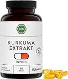 BIO Kurkuma Extrakt Kapseln | 90 Kapseln | 500 mg je Tagesdosis - 1 Kapsel | vegan und ohne Zusätze | in Deutschland hergestellt und laborgeprüft | b