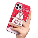 Pnakqil Hülle für Huawei P8 Lite 2017/P9 Lite 2017 5,2', Weiche Silikon TPU Rot Case mit Cartoon Halterung Weihnachten Motiv Handyhülle Stoßfest Schutzhülle Halter Ständer Cover, Eisbär 3