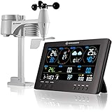 Bresser 7002586 Wetterstation Funk mit Aussensensor ClearView Wettercenter mit WLAN und 7-in-1 Profi-Sensor für Wind, Luftfeuchtigkeit, Temperatur, Niederschlag, UV-Level und L